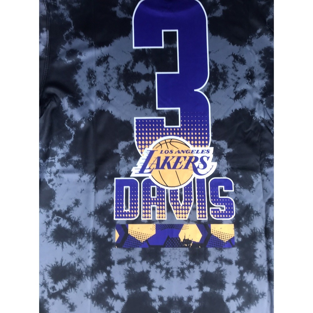 Los Angeles LA Lakers Anthony Davis #3 Gray Tie Dye Graphic T-Shirt Men's Medium - Picture 11 of 14